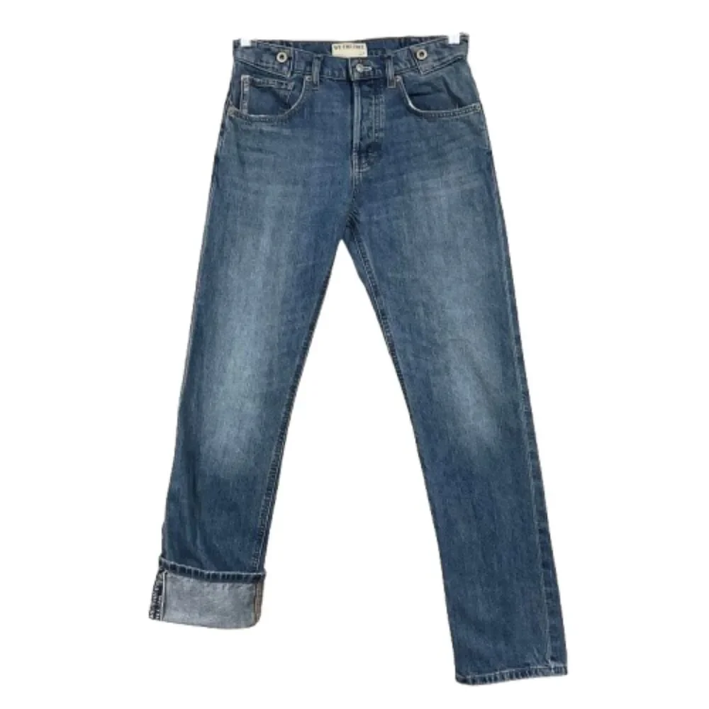 We The Free Slim Shade Selvedge Jeans Straight Leg Button Fly Sz 27 Blue